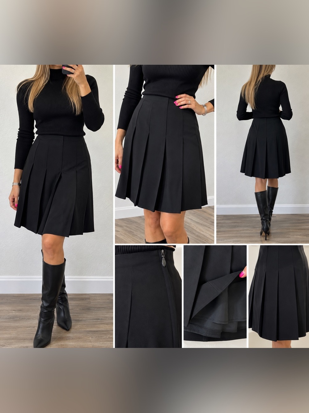 Louis Vuitton Uniforms Black Pleated Skirt Size 38 Made in Romania